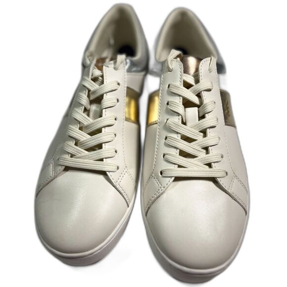 Michael Kors Women's White/Gold Sneakers SZ 8.5M NEw - Picture 2 of 7